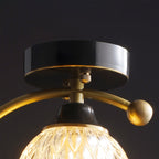 Perch | Ceramic Bird Semi Flush Mount Ceiling Light, Glass Hallway Light Fixture in Brass or Black
