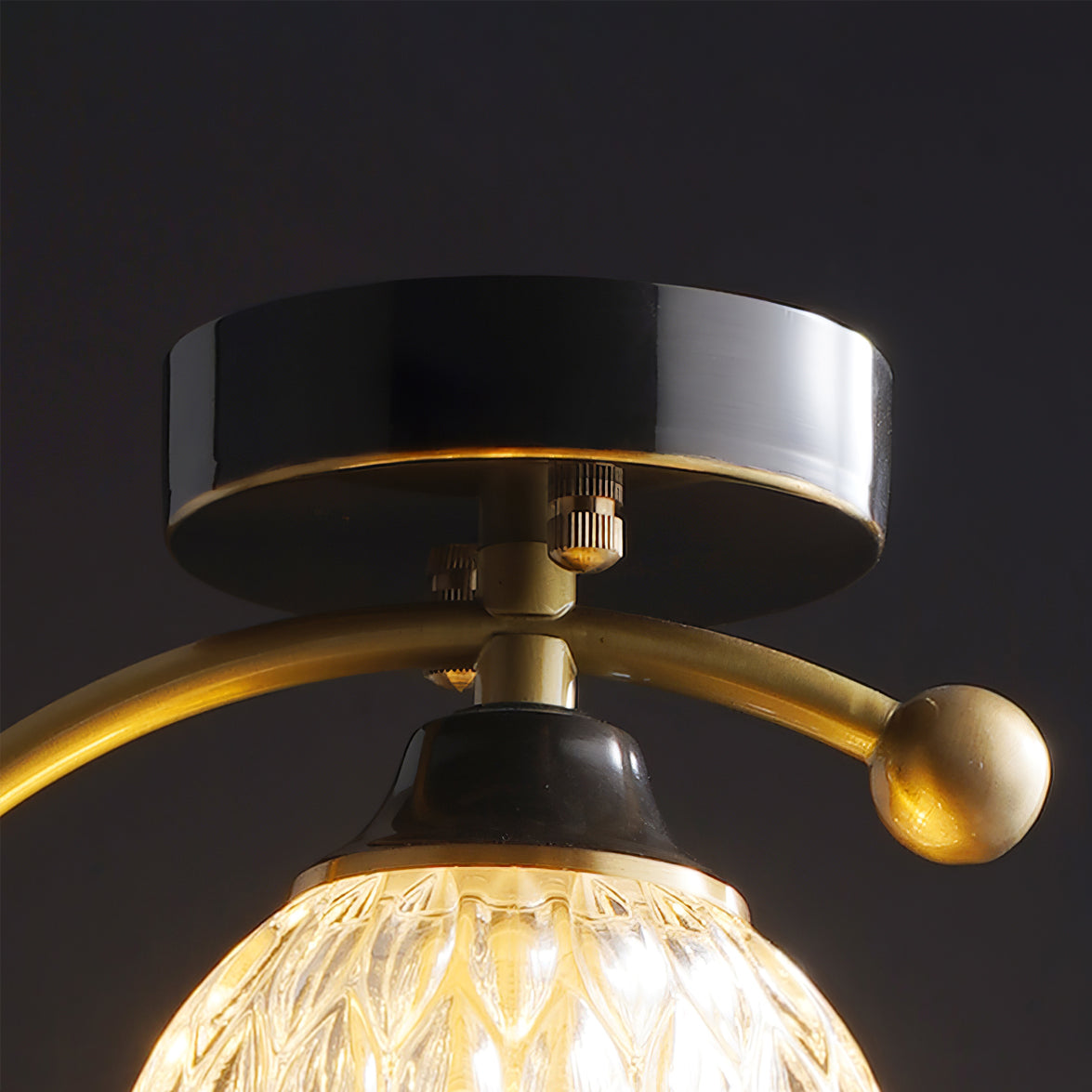 Perch | Ceramic Bird Semi Flush Mount Ceiling Light, Glass Hallway Light Fixture in Brass or Black