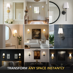 Stockholm | Set of 2 Rechargeable Wall Sconces, Peel and Stick Bedroom Lights