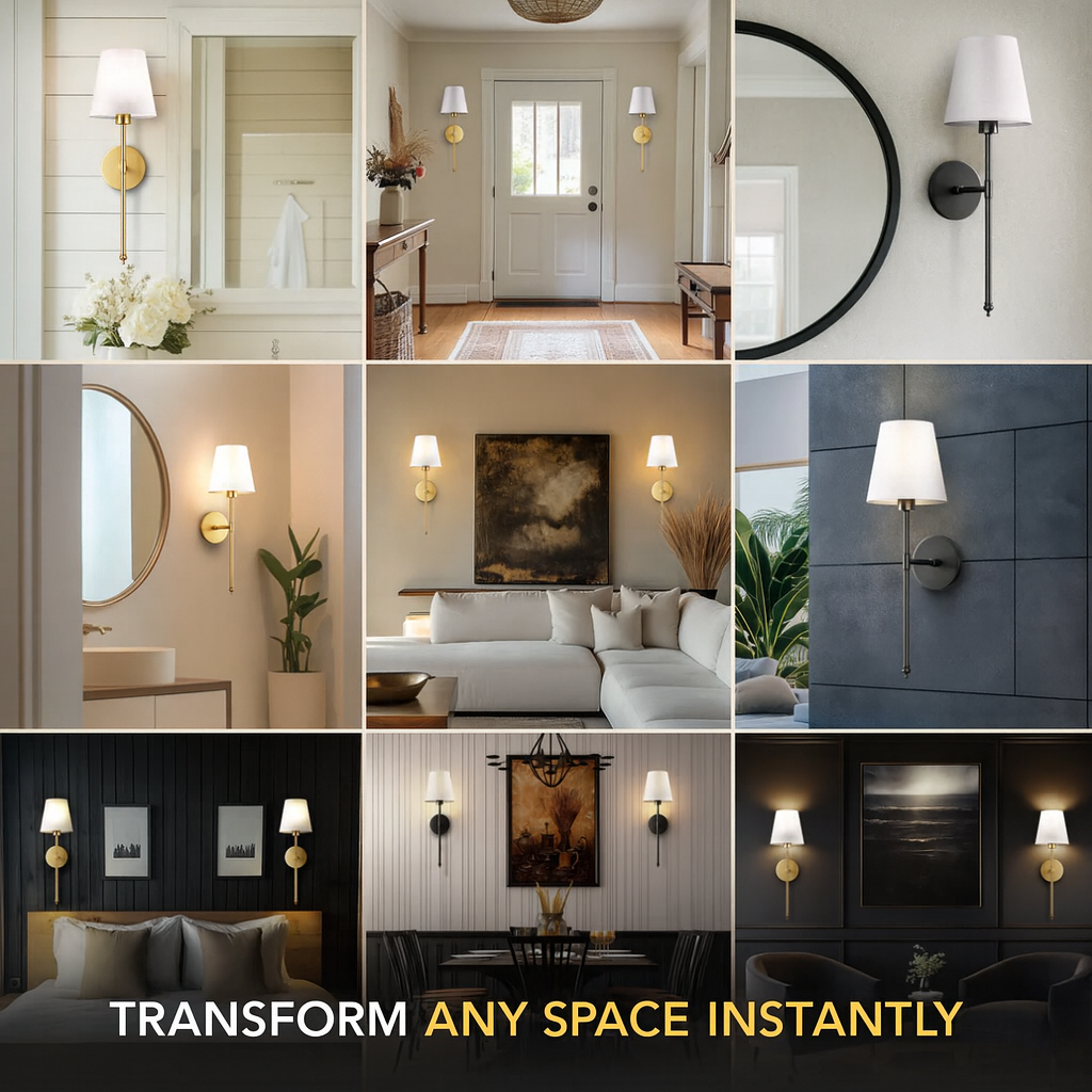 Stockholm | Set of 2 Rechargeable Wall Sconces, Peel and Stick Bedroom Lights
