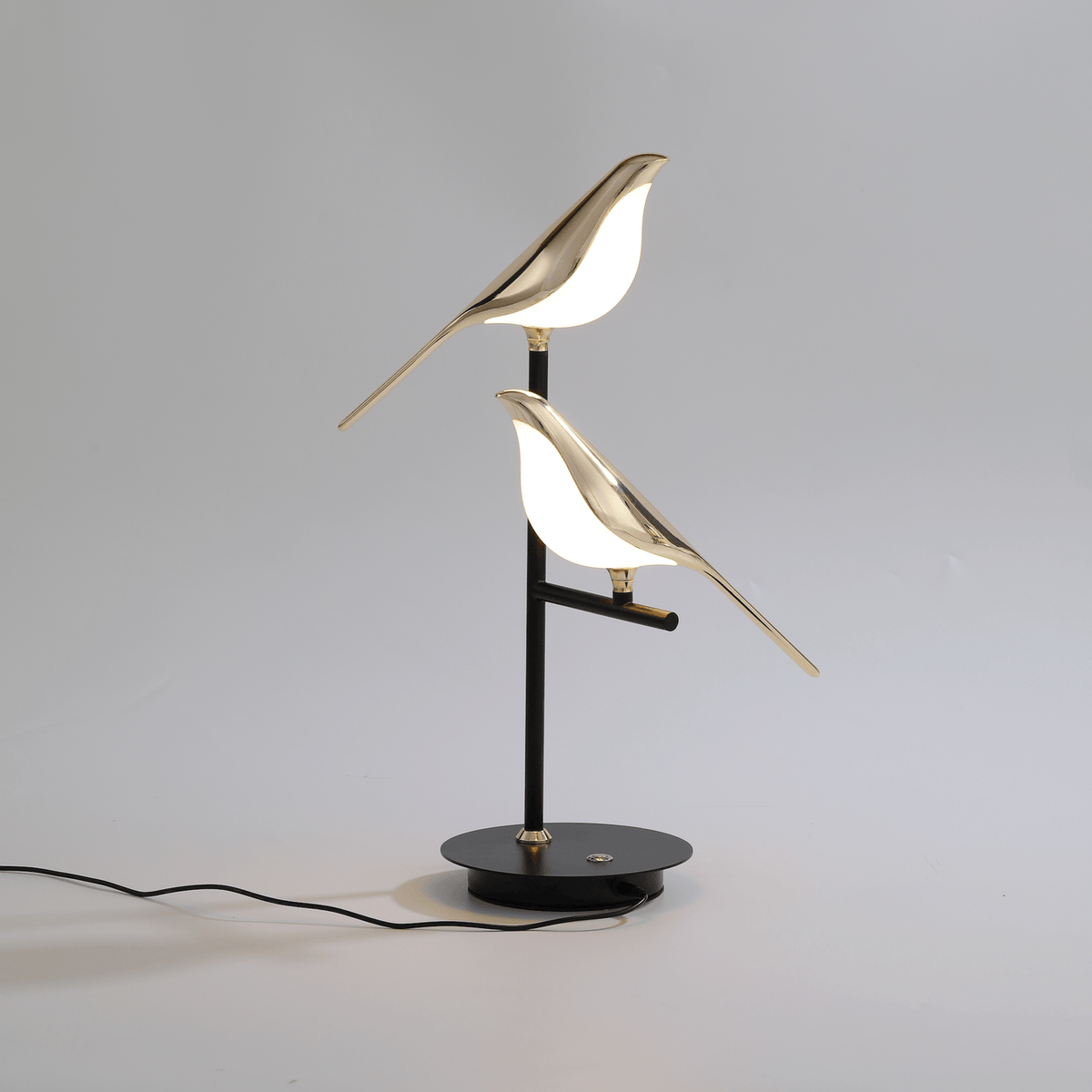 Wren | Bird Table Lamp, Gold LED Desk Lamp with Two Birds, Modern Nordic Bedside Lamp