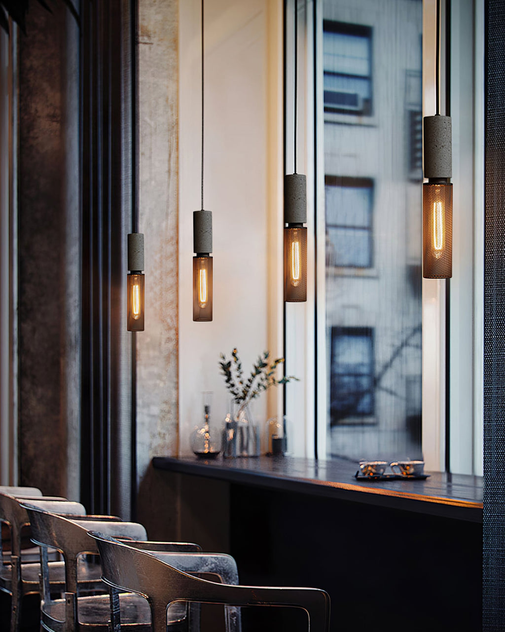Concrete | Industrial Pendant Light, Cement Hanging Lamp for Kitchen Island, Dining Table and Bar