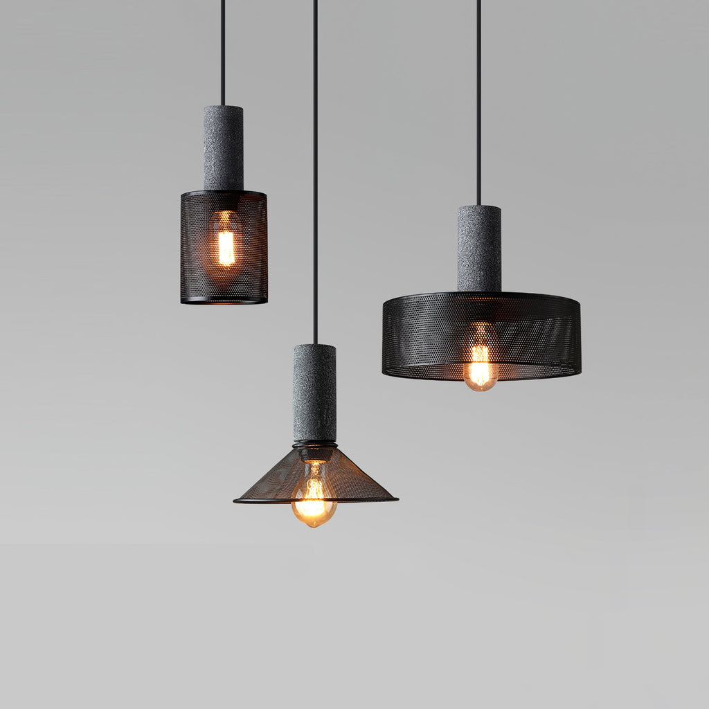 Concrete | Industrial Pendant Light, Cement Hanging Lamp for Kitchen Island, Dining Table and Bar