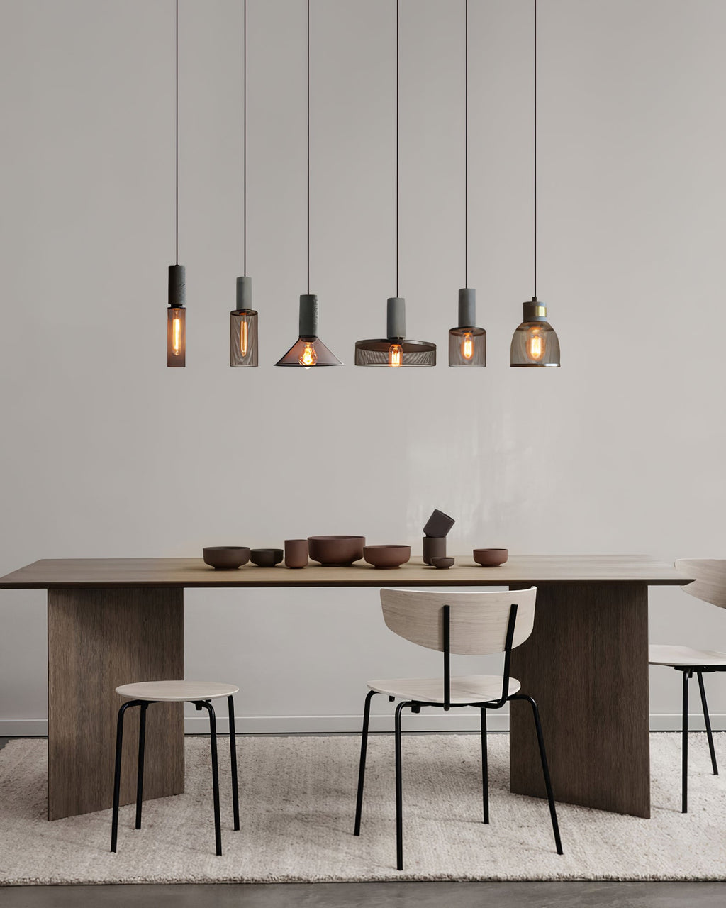 Concrete | Industrial Pendant Light, Cement Hanging Lamp for Kitchen Island, Dining Table and Bar
