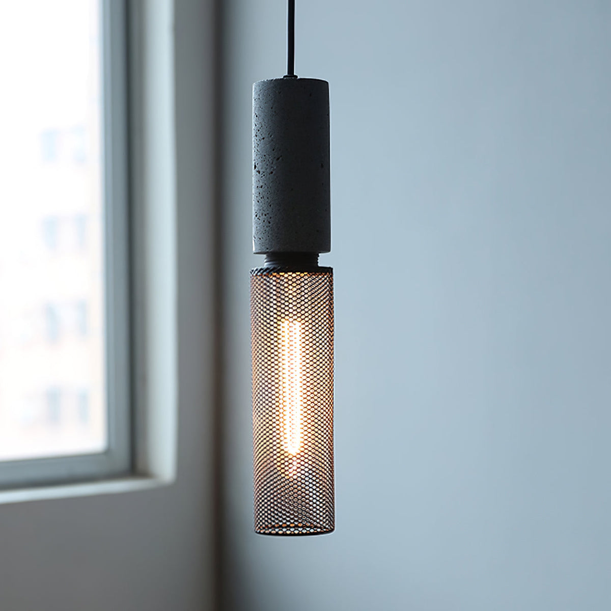 Concrete | Industrial Pendant Light, Cement Hanging Lamp for Kitchen Island, Dining Table and Bar