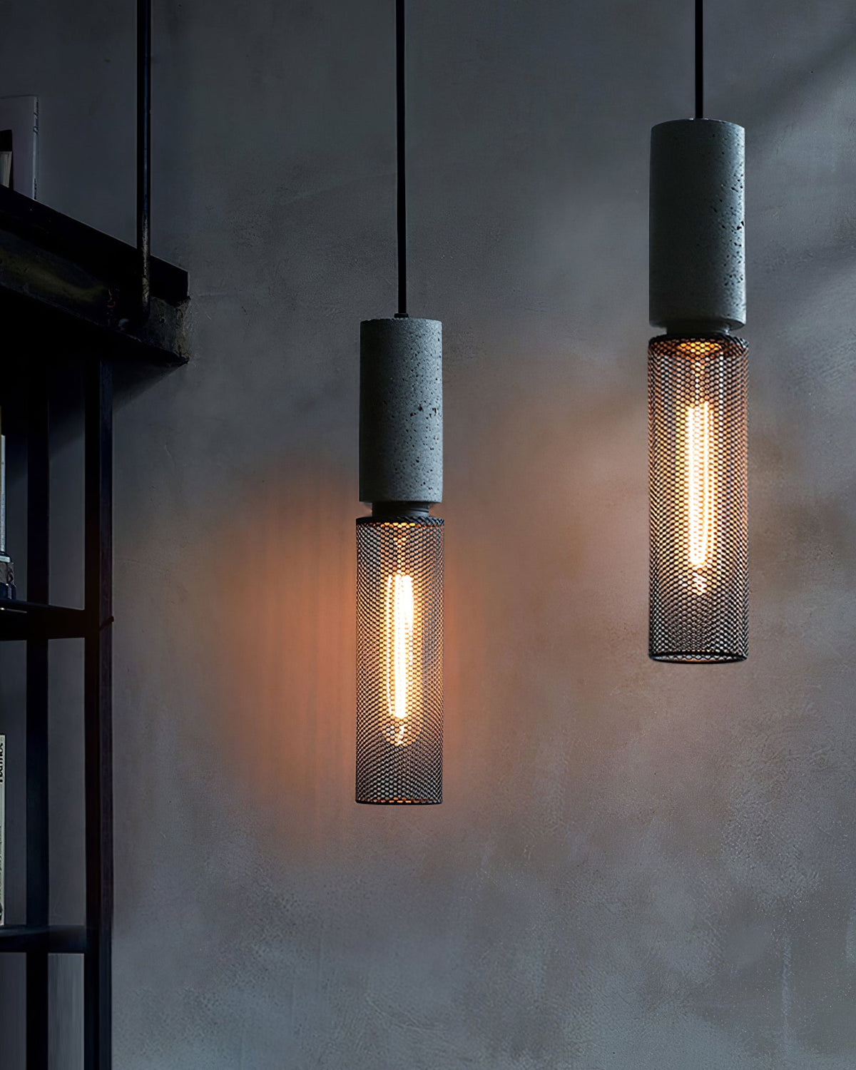 Concrete | Industrial Pendant Light, Cement Hanging Lamp for Kitchen Island, Dining Table and Bar