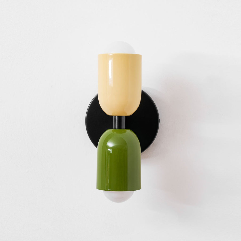 Duet | Two Tone Wall Lamp, Colorful Up Down Wall Sconce, Mid Century Modern Bedside Wall Light