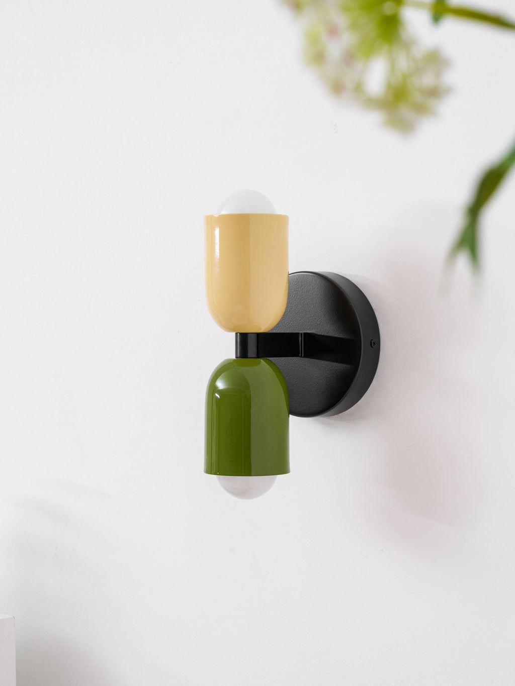 Duet | Two Tone Wall Lamp, Colorful Up Down Wall Sconce, Mid Century Modern Bedside Wall Light