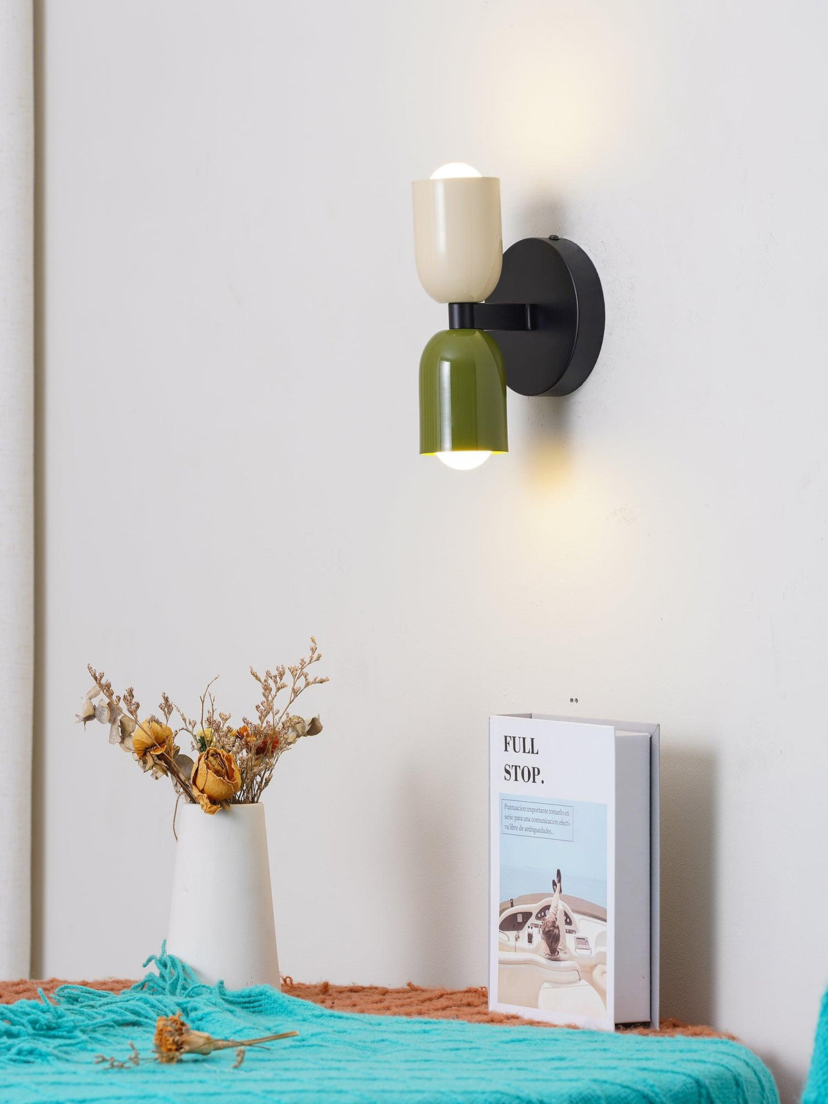 Duet | Two Tone Wall Lamp, Colorful Up Down Wall Sconce, Mid Century Modern Bedside Wall Light