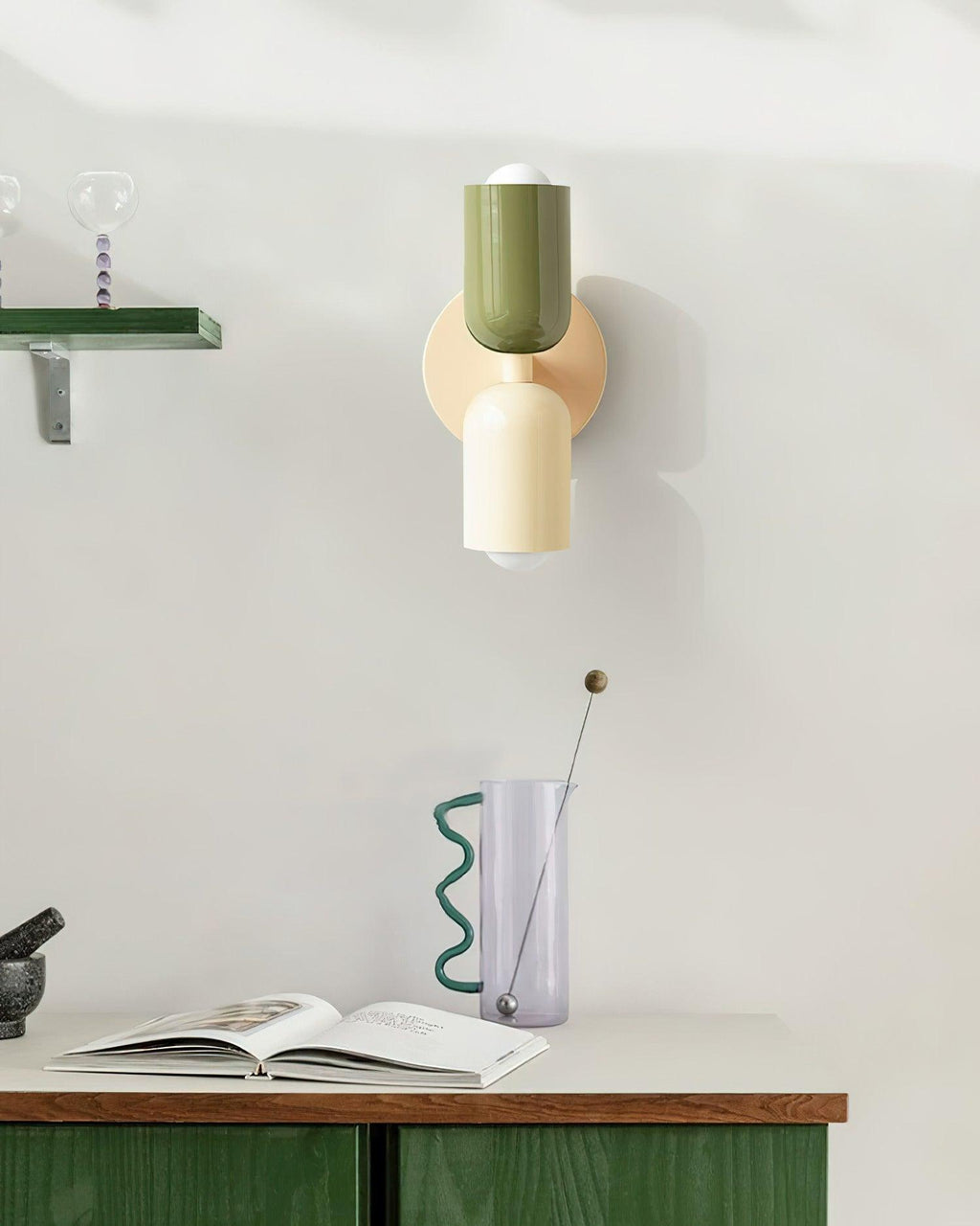 Duet | Two Tone Wall Lamp, Colorful Up Down Wall Sconce, Mid Century Modern Bedside Wall Light