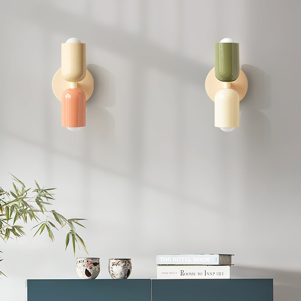 Duet | Two Tone Wall Lamp, Colorful Up Down Wall Sconce, Mid Century Modern Bedside Wall Light