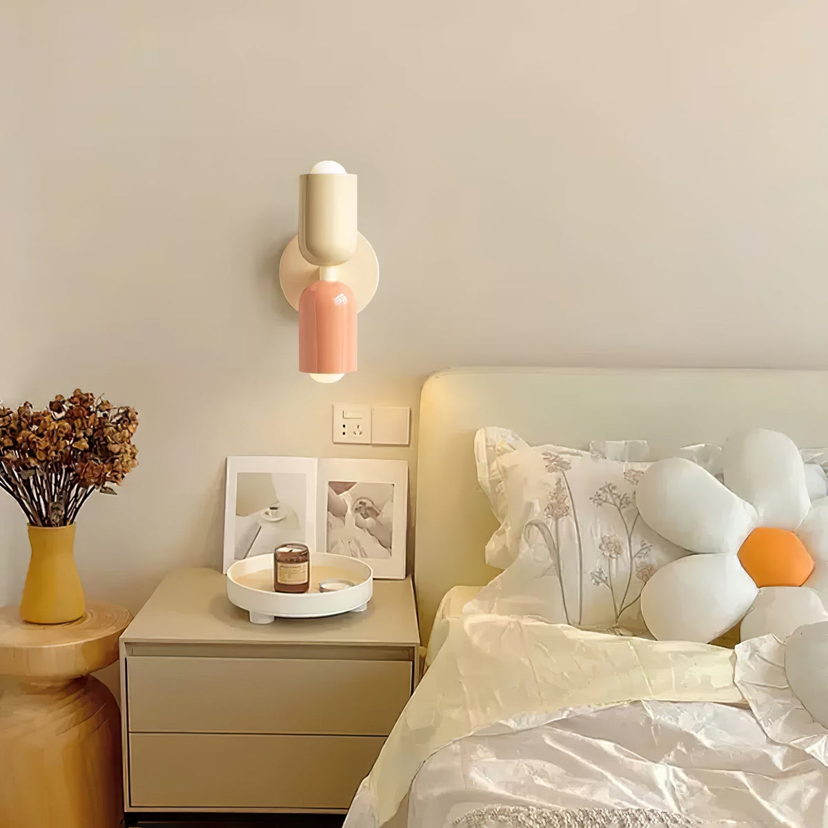 Duet | Two Tone Wall Lamp, Colorful Up Down Wall Sconce, Mid Century Modern Bedside Wall Light