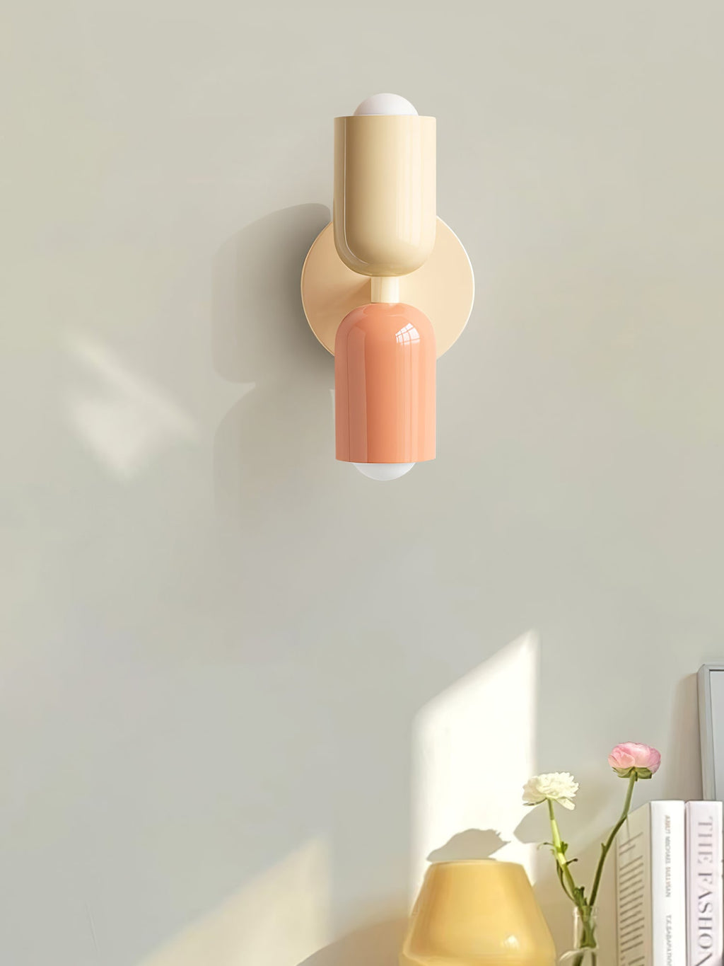 Duet | Two Tone Wall Lamp, Colorful Up Down Wall Sconce, Mid Century Modern Bedside Wall Light