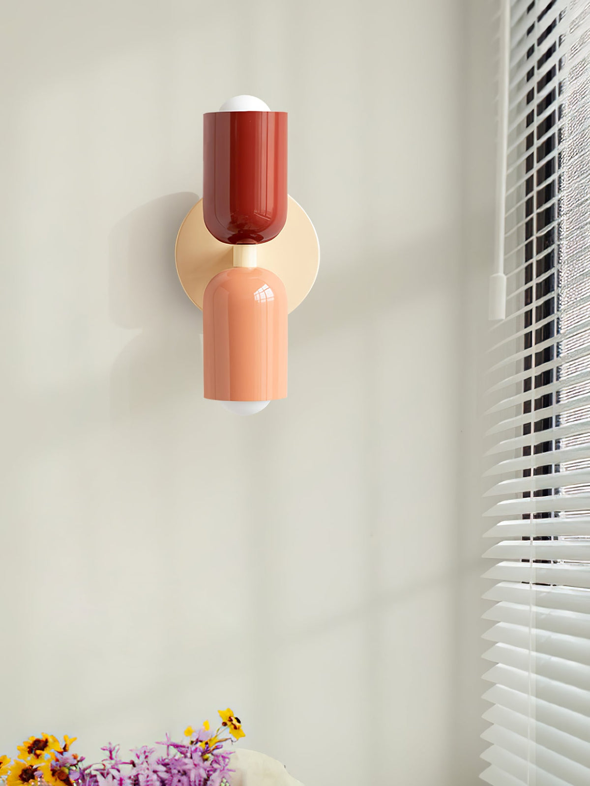 Duet | Two Tone Wall Lamp, Colorful Up Down Wall Sconce, Mid Century Modern Bedside Wall Light