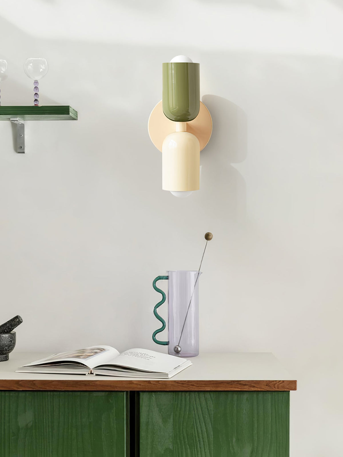 Duet | Two Tone Wall Lamp, Colorful Up Down Wall Sconce, Mid Century Modern Bedside Wall Light