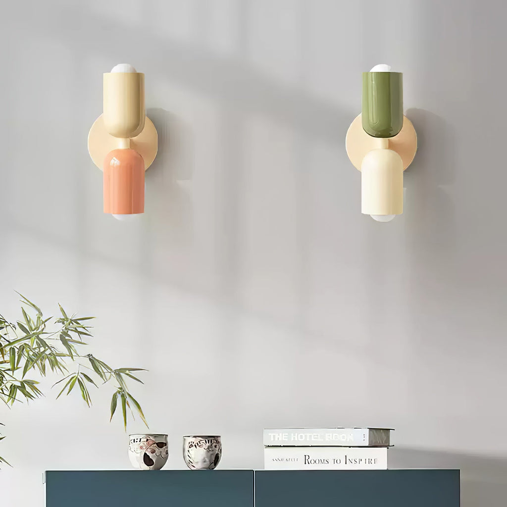 Duet | Two Tone Wall Lamp, Colorful Up Down Wall Sconce, Mid Century Modern Bedside Wall Light