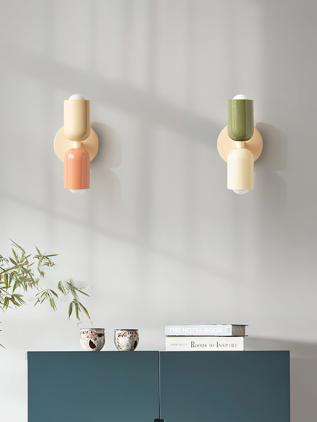 Duet | Two Tone Wall Lamp, Colorful Up Down Wall Sconce, Mid Century Modern Bedside Wall Light