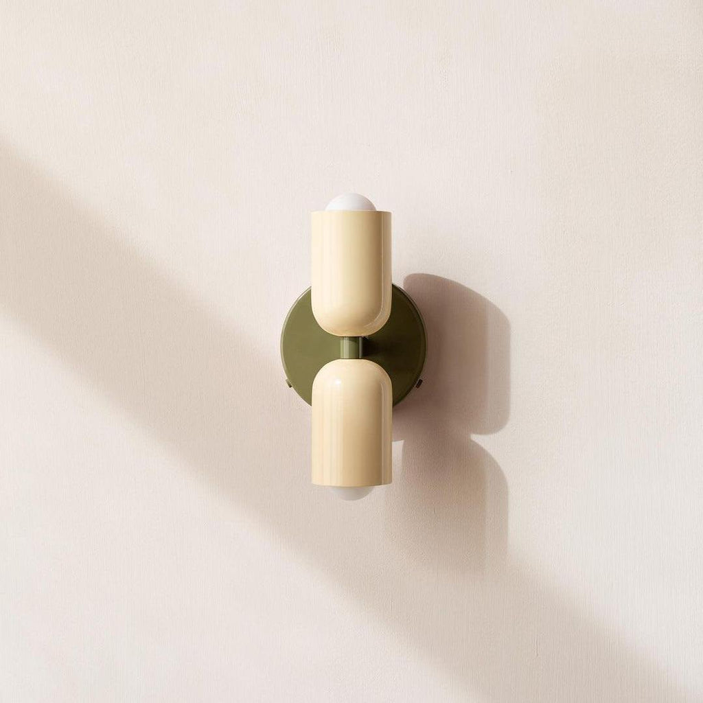 Duet | Two Tone Wall Lamp, Colorful Up Down Wall Sconce, Mid Century Modern Bedside Wall Light