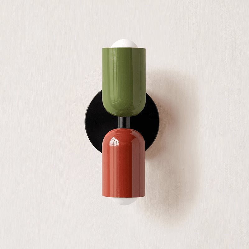 Duet | Two Tone Wall Lamp, Colorful Up Down Wall Sconce, Mid Century Modern Bedside Wall Light