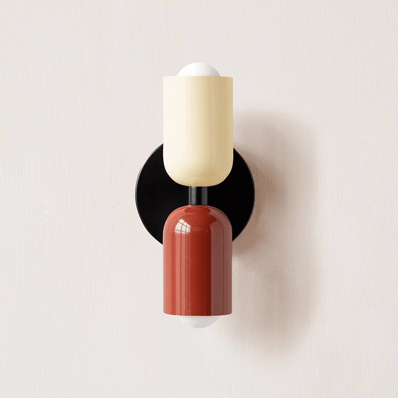 Duet | Two Tone Wall Lamp, Colorful Up Down Wall Sconce, Mid Century Modern Bedside Wall Light
