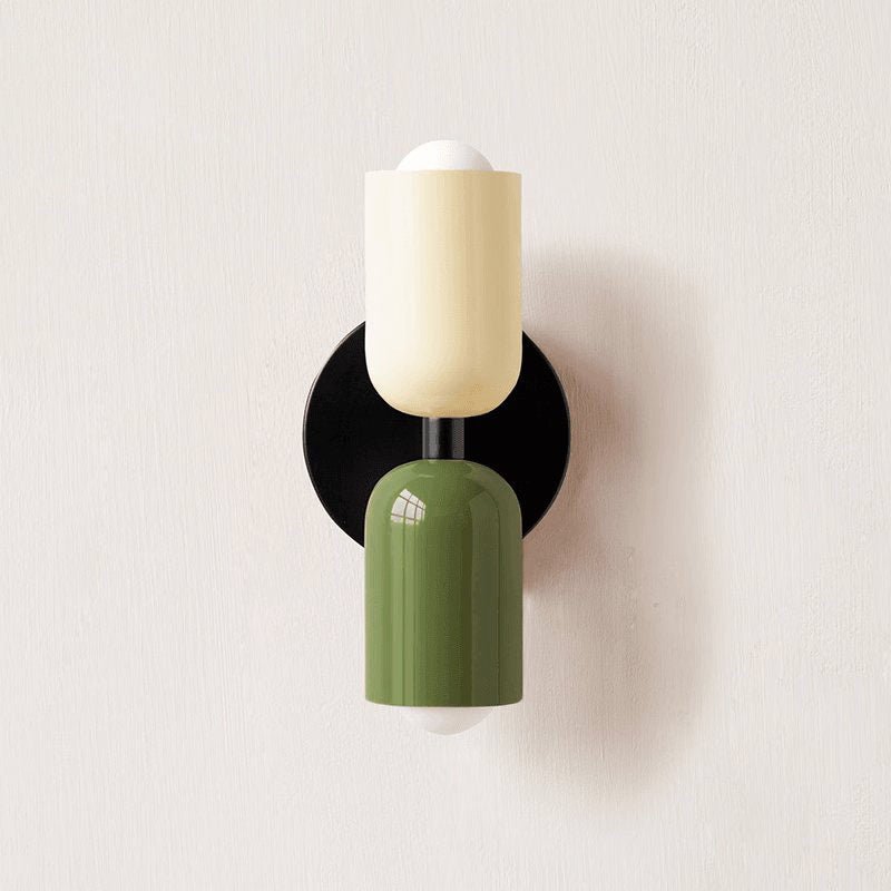 Duet | Two Tone Wall Lamp, Colorful Up Down Wall Sconce, Mid Century Modern Bedside Wall Light