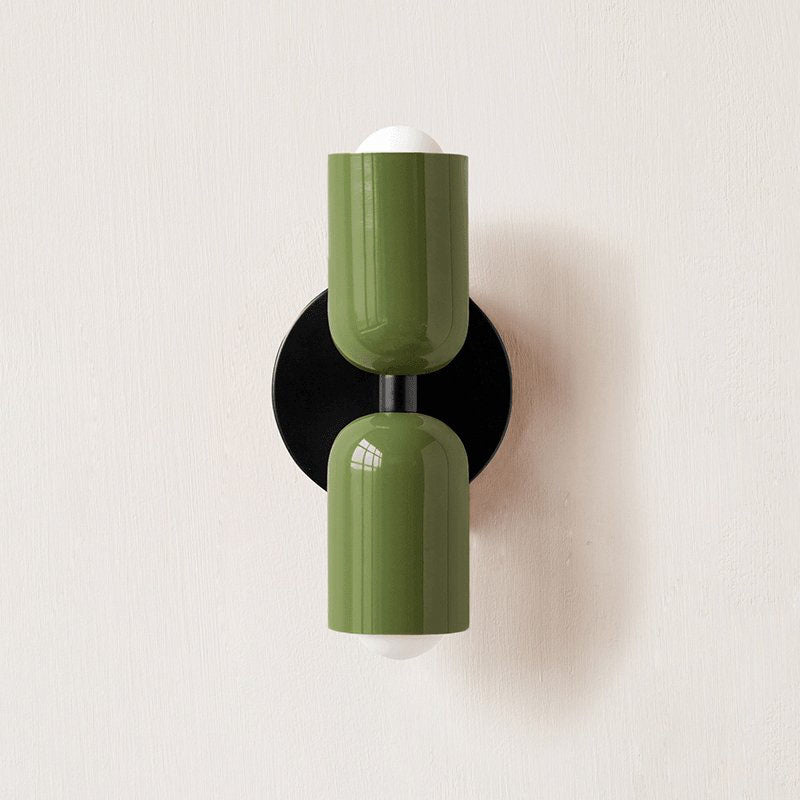 Duet | Two Tone Wall Lamp, Colorful Up Down Wall Sconce, Mid Century Modern Bedside Wall Light