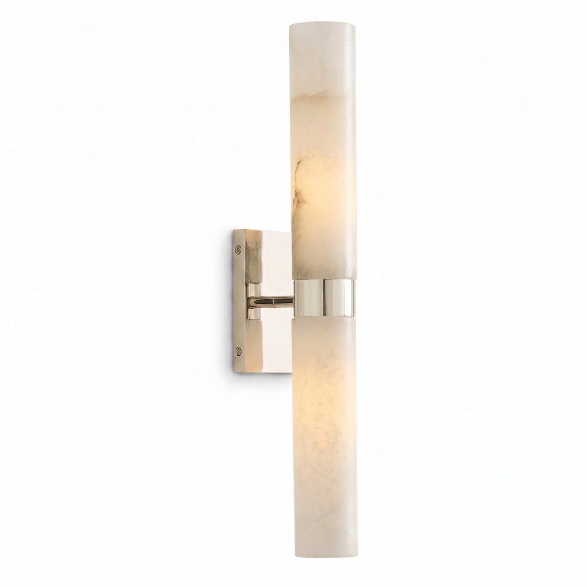 Dani | Alabaster Wall Sconce, Double Tube Bathroom Vanity Light, Modern Brass Wall Light for Bedroom
