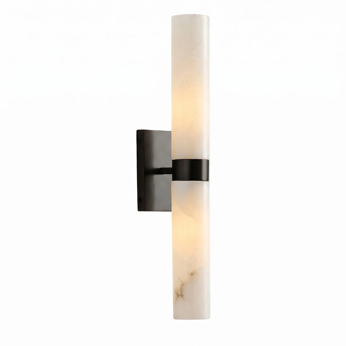 Dani | Alabaster Wall Sconce, Double Tube Bathroom Vanity Light, Modern Brass Wall Light for Bedroom