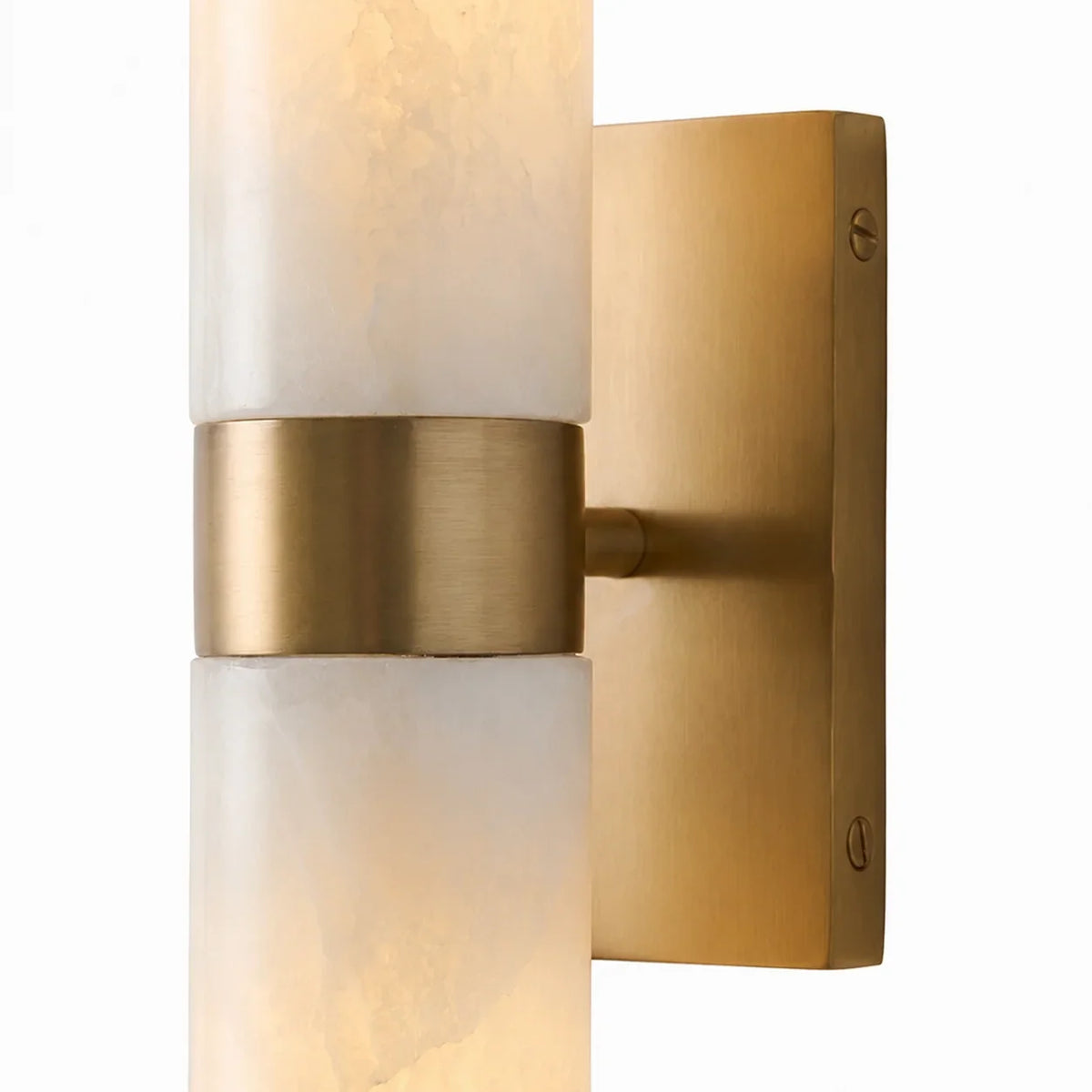 Dani | Alabaster Wall Sconce, Double Tube Bathroom Vanity Light, Modern Brass Wall Light for Bedroom