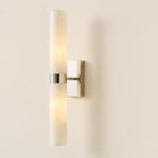 Dani | Alabaster Wall Sconce, Double Tube Bathroom Vanity Light, Modern Brass Wall Light for Bedroom