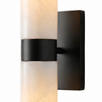 Dani | Alabaster Wall Sconce, Double Tube Bathroom Vanity Light, Modern Brass Wall Light for Bedroom