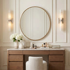 Dani | Alabaster Wall Sconce, Double Tube Bathroom Vanity Light, Modern Brass Wall Light for Bedroom