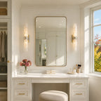 Dani | Alabaster Wall Sconce, Double Tube Bathroom Vanity Light, Modern Brass Wall Light for Bedroom
