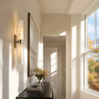 Dani | Alabaster Wall Sconce, Double Tube Bathroom Vanity Light, Modern Brass Wall Light for Bedroom