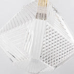 Diamond Cut | Art Deco Brass Ceiling Light, Faceted Glass Semi Flush Mount for Hallway and Bedroom