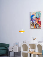 Disc Orb | Colorful Glass Pendant Light, Modern Globe Hanging Lamp for Kitchen Island and Dining Table