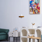 Disc Orb | Colorful Glass Pendant Light, Modern Globe Hanging Lamp for Kitchen Island and Dining Table