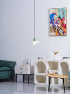 Disc Orb | Colorful Glass Pendant Light, Modern Globe Hanging Lamp for Kitchen Island and Dining Table