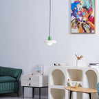 Disc Orb | Colorful Glass Pendant Light, Modern Globe Hanging Lamp for Kitchen Island and Dining Table