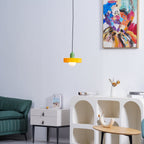 Disc Orb | Colorful Glass Pendant Light, Modern Globe Hanging Lamp for Kitchen Island and Dining Table