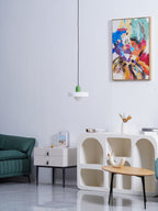 Disc Orb | Colorful Glass Pendant Light, Modern Globe Hanging Lamp for Kitchen Island and Dining Table