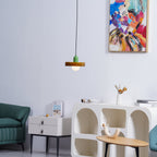Disc Orb | Colorful Glass Pendant Light, Modern Globe Hanging Lamp for Kitchen Island and Dining Table