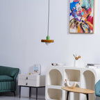Disc Orb | Colorful Glass Pendant Light, Modern Globe Hanging Lamp for Kitchen Island and Dining Table