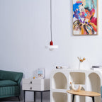 Disc Orb | Colorful Glass Pendant Light, Modern Globe Hanging Lamp for Kitchen Island and Dining Table