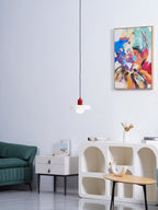 Disc Orb | Colorful Glass Pendant Light, Modern Globe Hanging Lamp for Kitchen Island and Dining Table