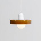 Disc Orb | Colorful Glass Pendant Light, Modern Globe Hanging Lamp for Kitchen Island and Dining Table