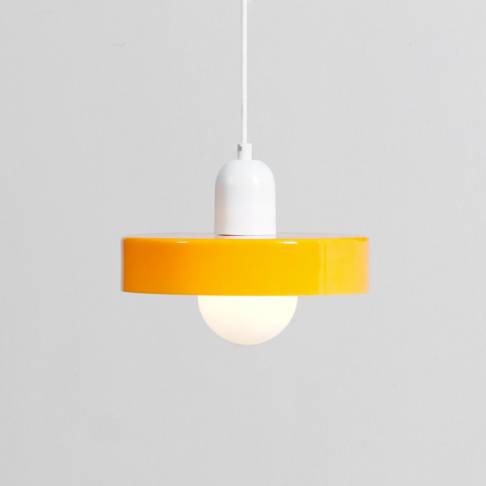Disc Orb | Colorful Glass Pendant Light, Modern Globe Hanging Lamp for Kitchen Island and Dining Table