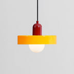 Disc Orb | Colorful Glass Pendant Light, Modern Globe Hanging Lamp for Kitchen Island and Dining Table