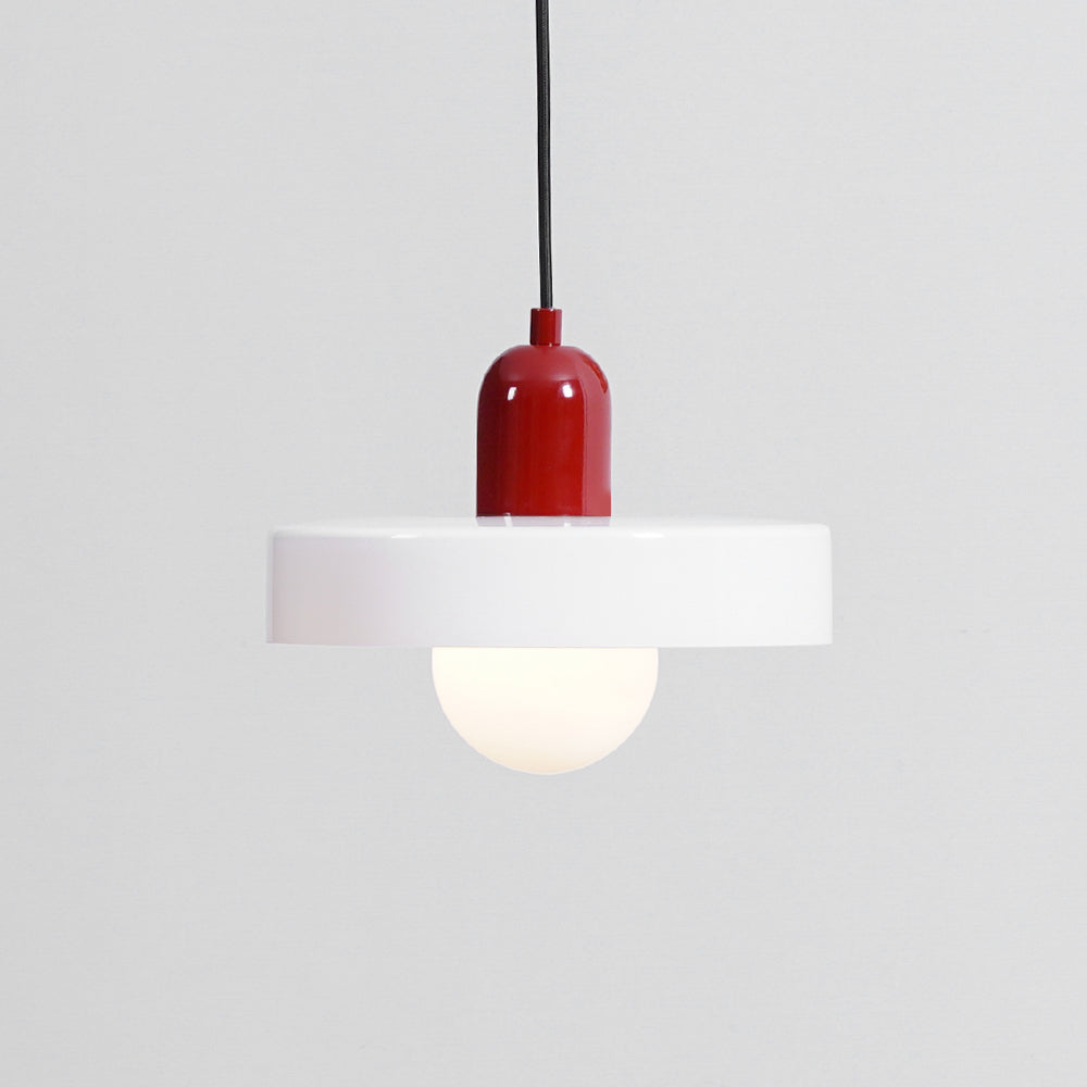 Disc Orb | Colorful Glass Pendant Light, Modern Globe Hanging Lamp for Kitchen Island and Dining Table