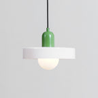 Disc Orb | Colorful Glass Pendant Light, Modern Globe Hanging Lamp for Kitchen Island and Dining Table